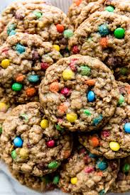 peanut butter oatmeal m&m cookies