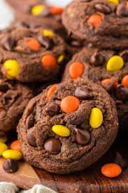 double chocolate reese's pieces cookies