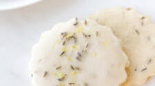 lavender shortbread cookies with lemon glaze