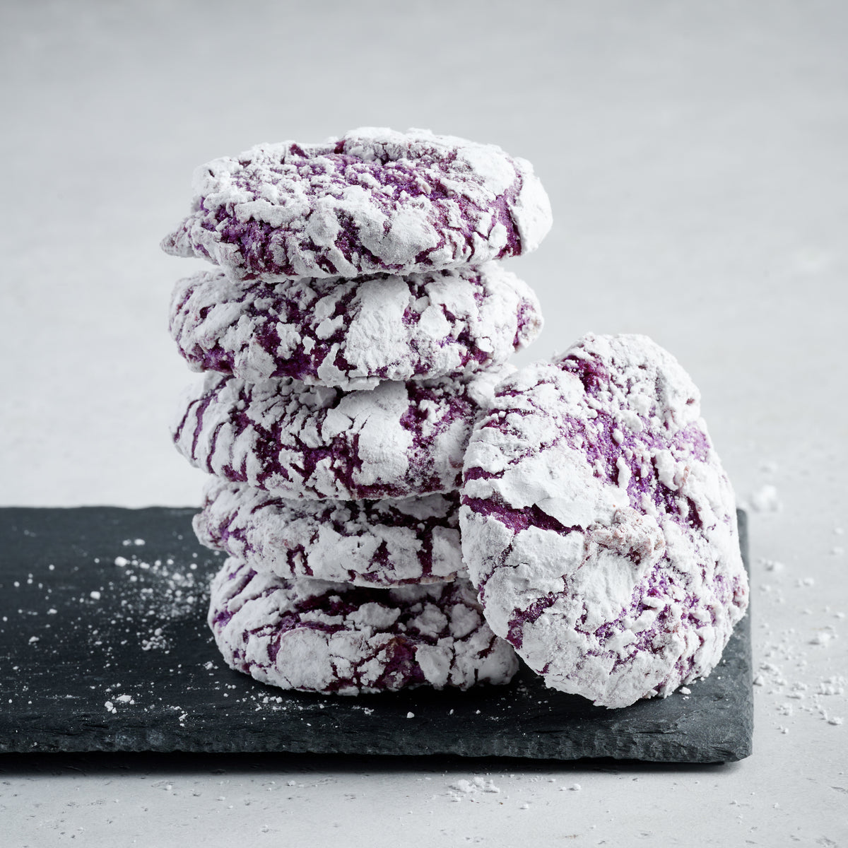 ube crinkle cookies