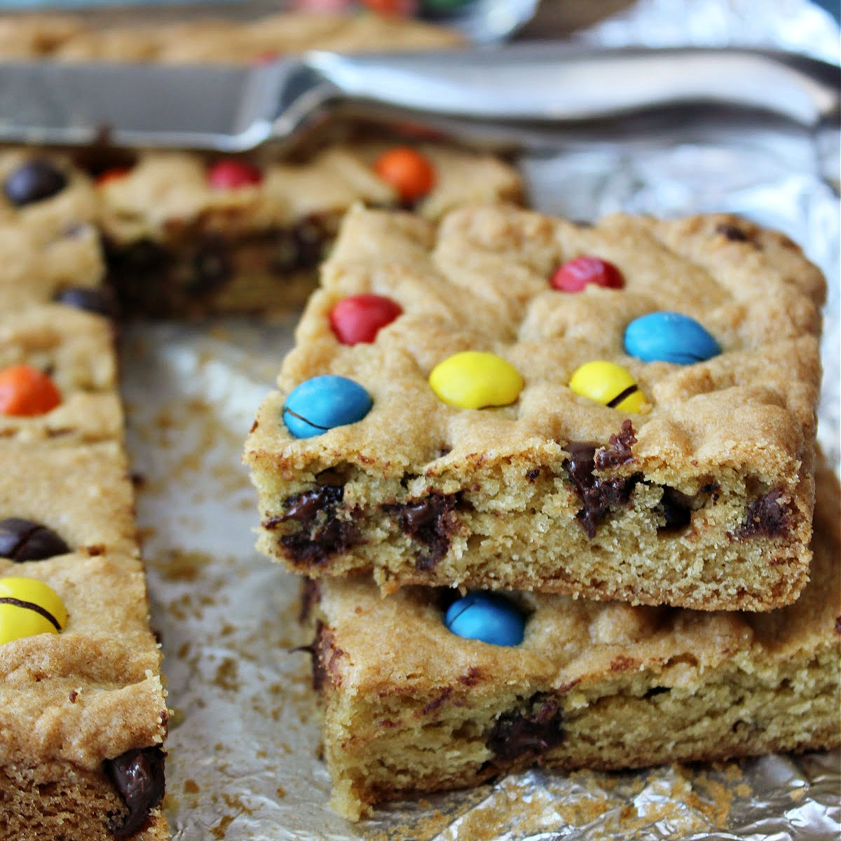 Colorful Delights: Indulge in M&M Cookie Bars Today!